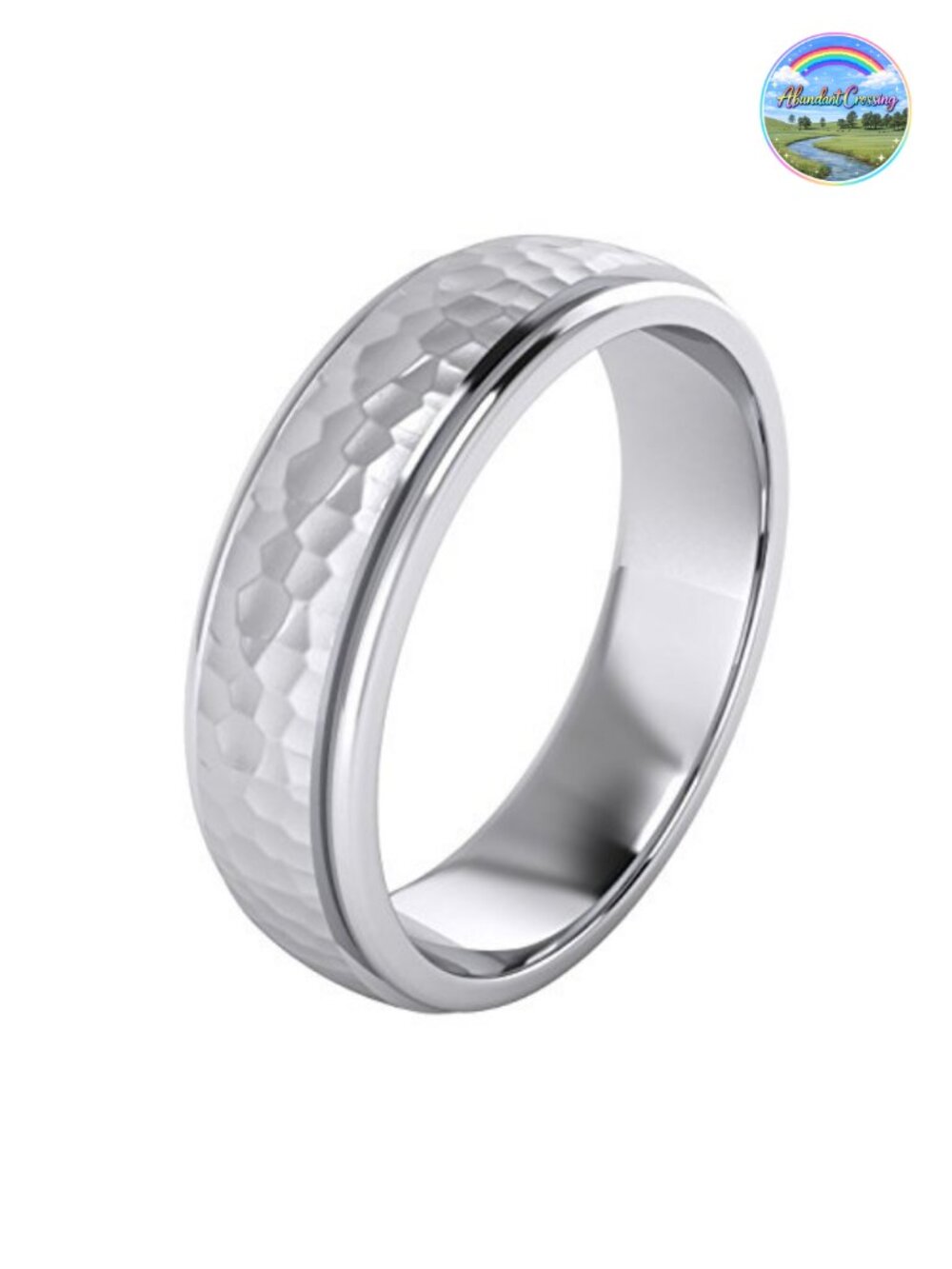 Sterling Silver 6mm 8mm Hammered Unisex Wedding Band Comfort Fit Ring